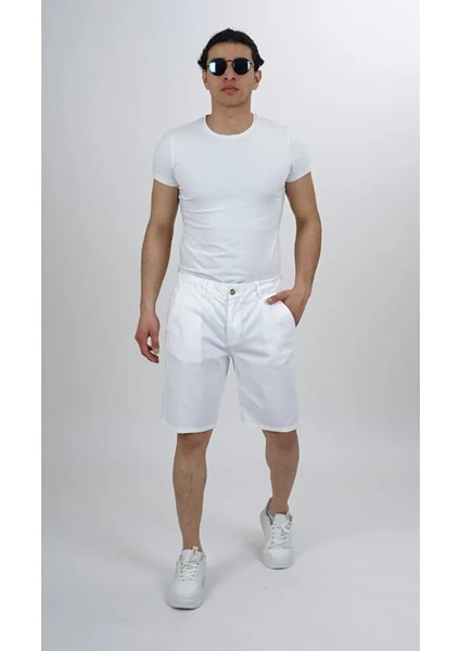 Erkek Içten Bağcıklı ve Kemerli Yan Cep Bol Rahat Kalıp Keten Şort fırsatları