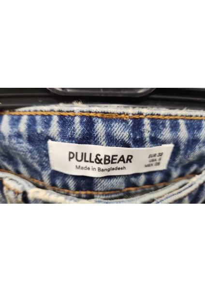 Yırtık Detaylı Mavi Yüksek Bel Mom Jean Pantolon modelleri