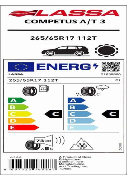 265/65R17LT 112T M+S Sfm Competus A/t 3 (4x4-Suv) Yaz Lastiği (Üretim YILI:2025) Lv Ambalajlı Gönderim fiyatları