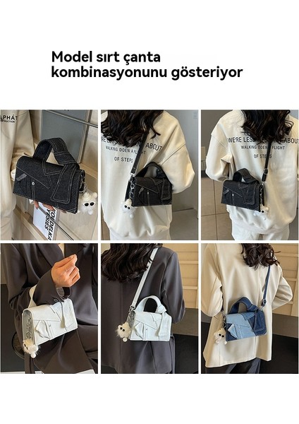 Minimalist Denim Vahşi Moda Tek Omuzlu Kadın Çantası (Yurt Dışından)