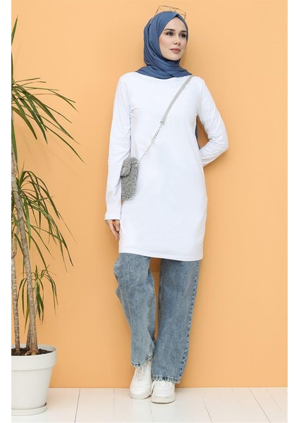 Doğa Sade Basic Tunik - 06016-1.002 - Beyaz