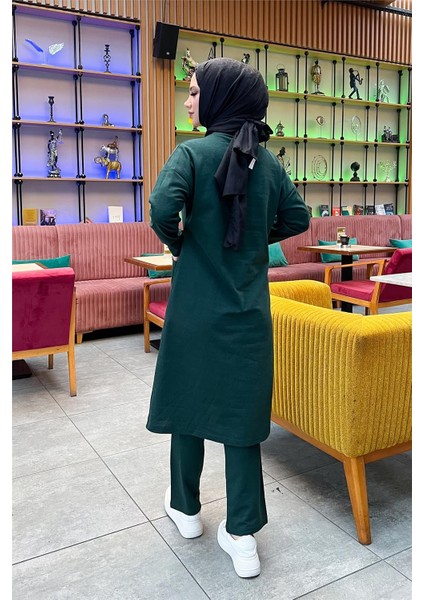 Önden Iki Cepli Sade Basic Uzun Tunik Pantolon Ikili Spor Takımı - 03067-1.021 - Nefti indirimleri