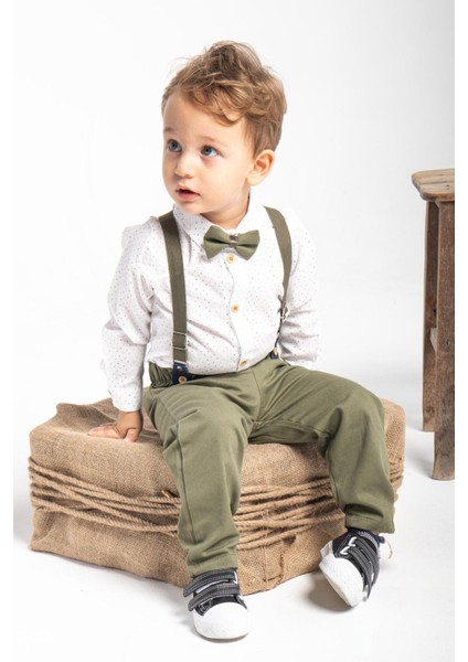 Erkek Bebek&çocuk Baskılı Salopet Takım Gömlek Pantolon Papyon modelleri