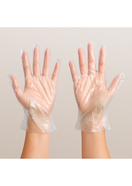 Pe Eldiven - Şeffaf Eldiven - Tek Kullanımlık Eldiven - Plastik Eldiven - 100 Adet