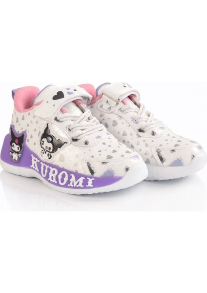Kuromi Kız Çocuk Siyah Mavili Hafif ve Esnek Günlük Spor Ayakkabı 26 Ile 30 No Arası Işıklıdır