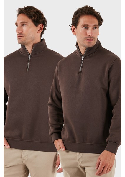 Okul Kıyafeti Pamuklu Regular Fit Dik Yaka 2'li Paket Sweat Erkek Sweat 59052592S2