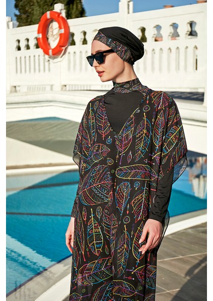 Remsa Tesettür Mayo Üzerine Tek Kaftan Kimono Pareo Yaprak Tema RP004B Zeynep fiyatları