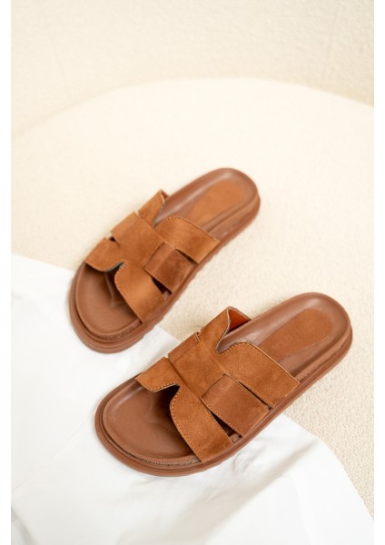 Olden Taba Süet Kalın Taban Kadın Terlik