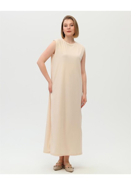 Defile Içlik Sade Basic Kolsuz Elbise - 06041-1.023 - Krem