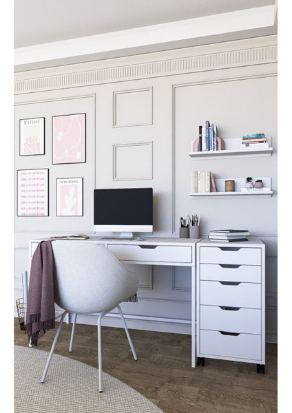 Duru Beyaz Keson Ofis Dolabı – 1. Sınıf Yonga Levha, 40x77,4x55 cm, Geniş ve Düzenli Depolama Alanlı