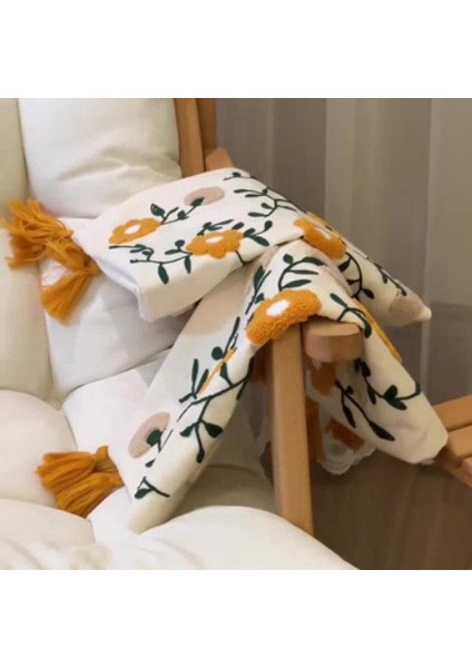 Comfort Punch Desenli Kırlent Kılıfı Kare Dekoratif Bohem Nakışlı Koltuk Yastık Kılıfı Panç