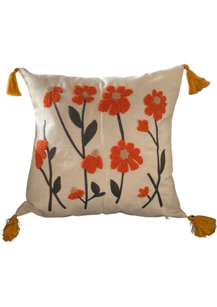 Comfort Punch Desenli Kırlent Kılıfı Kare Dekoratif Bohem Nakışlı Koltuk Yastık Kılıfı Panç fiyatları