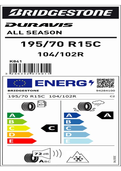 195/70R15C 104/102R 8pr, M+S Sfm Duravıs All Season Hafif Ticari 4mevsim Lastiği (Üretim YILI:2024) Lv Ambalajlı Gönderim fiyatları