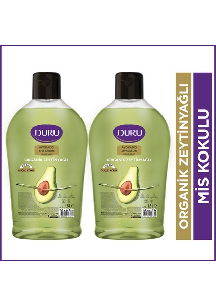 Organik Zeytinyağlı Sıvı Sabun Avokado 2x1,5 Lt