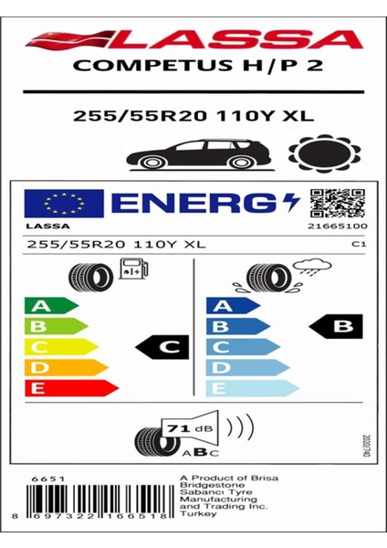 255/55R20 110Y Xl Competus H/p 2 (4x4-Suv) Yaz Lastiği (Üretim YILI:2020) Lv Ambalajlı Gönderim fiyatları