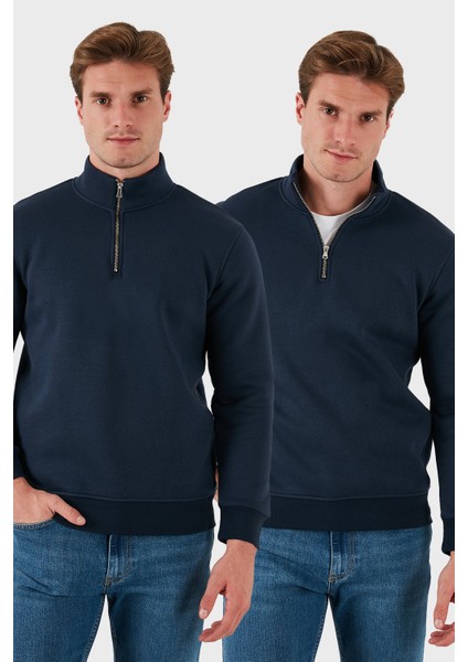 Okul Kıyafeti Pamuklu Regular Fit Dik Yaka 2'li Paket Sweat Erkek Sweat 59052592S2