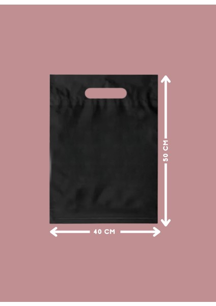 Posetciniz Baskısız Siyah El Geçme Mağaza Poşeti 40X50 (100 Adet)
