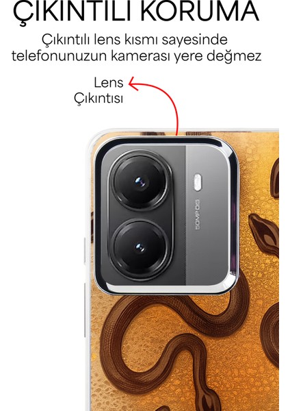 Xiaomi Uyumlu Poco X7 Pro Snake Kapak Yansımalı Yılan Desenli Telefon kılıfı fiyatları