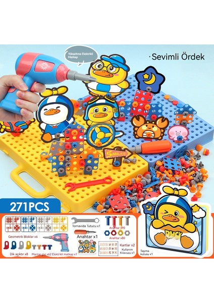 Çocuk Eğitici Oyuncaklar Onarım Araç Kutusu Vidalı Sökme ve Montaj Onarım Masası 271PCS (Yurt Dışından)