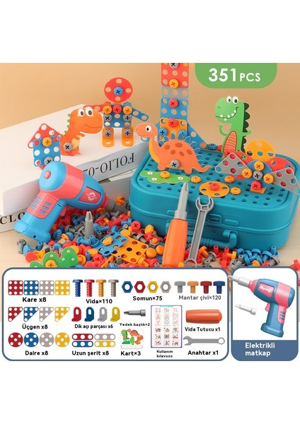 Çocuk Eğitici Oyuncaklar Onarım Araç Kutusu Vidalı Sökme ve Montaj Onarım MASASI351PCS (Yurt Dışından)