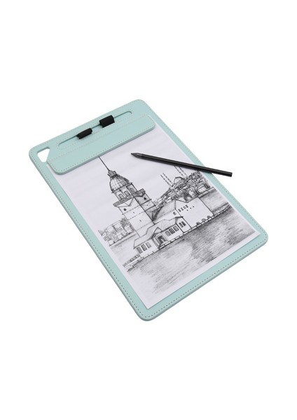 Kapaksız Sekreterlik Mıknatıslı Sanatsal Çizim A4 Rainbow Art Clip Board Vegan 23,5X35,5 cm. Su Yeşili