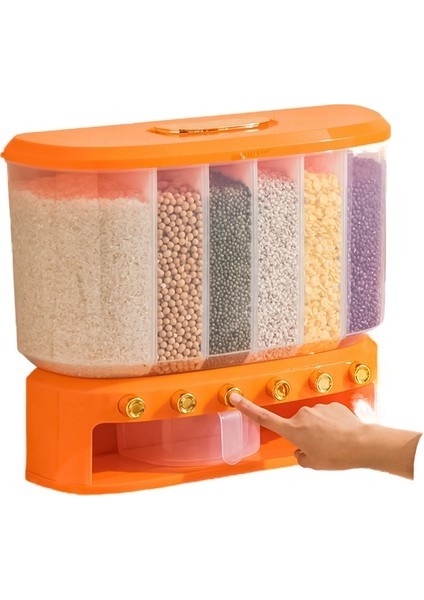 Tahıl ve Tahıl Depolama Pirinç Kutusu Büyük Kapasiteli Bölme Pirinç Varil Ev Saklama Kutusu 10KG Ayrılmış Çeşitli Tahıl Tankı Deliksiz 10KG (Yurt Dışından)