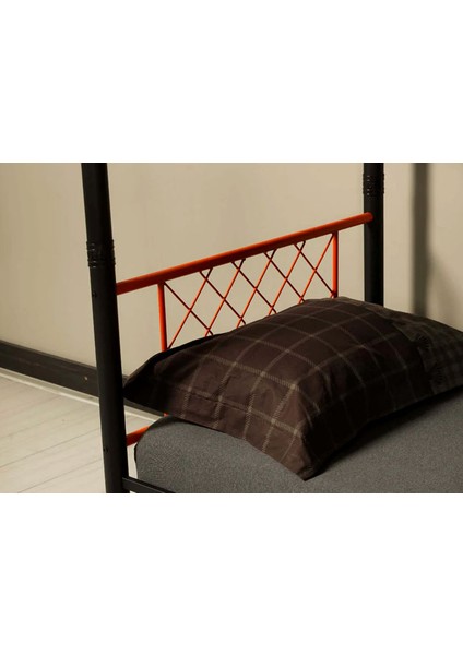 Avensis Argimo Metis Genç Çocuk Yatak Odası Metal Ranza ve Karyola 90 x 190 Siyah Turuncu indirimleri