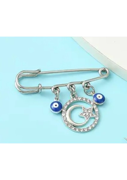 1 Adet Demir Nazar Boncuğu Kilit Pim Mavi Reçine Süs Benzersiz fiyatları