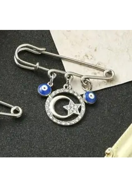 1 Adet Demir Nazar Boncuğu Kilit Pim Mavi Reçine Süs Benzersiz modelleri