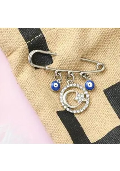 1 Adet Demir Nazar Boncuğu Kilit Pim Mavi Reçine Süs Benzersiz fırsatları