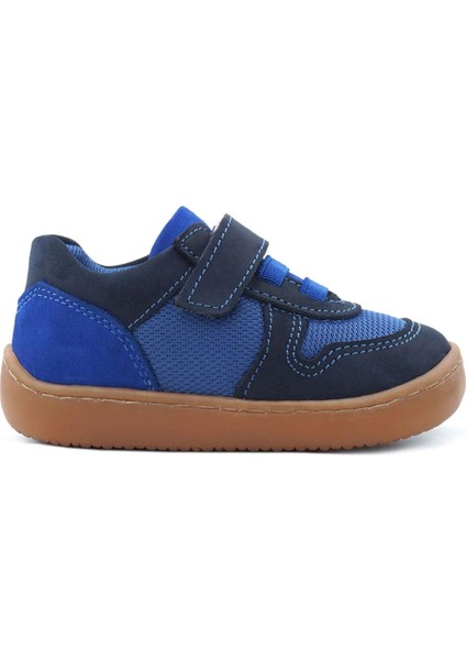 Bob Hakiki Deri Lacivert Mavi Barefoot Cırtlı Lastikli Bebek Sneaker Ayakkabı fiyatları