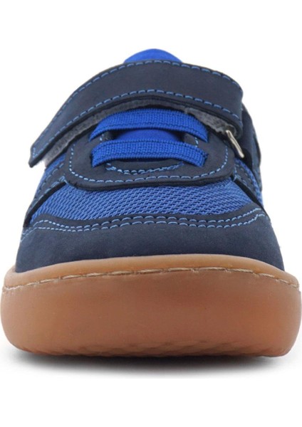 Bob Hakiki Deri Lacivert Mavi Barefoot Cırtlı Lastikli Bebek Sneaker Ayakkabı modelleri