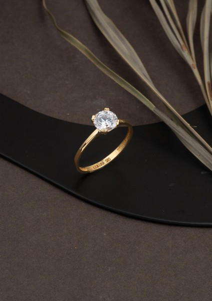 Zarif 14 Ayar Altın Tektaş Yüzük fırsatları