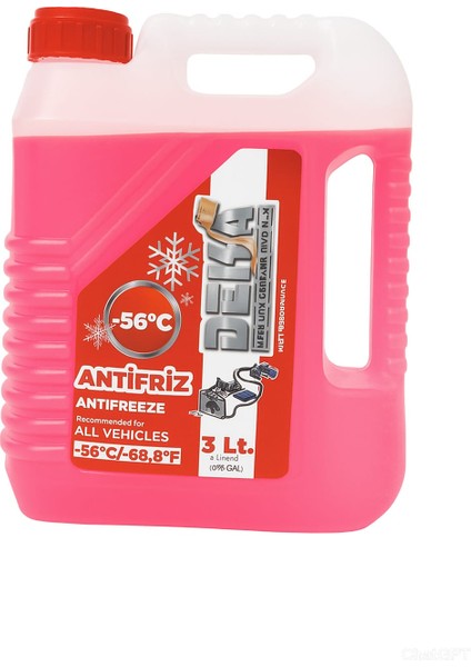 Madeni Yağ Organik Kırmızı Antifriz 3lt -56 Derece