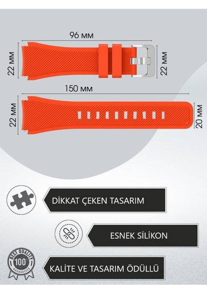 Huawei Watch Gt3 Pro Titanyum 46MM Uyumlu Çizgi Desenli Silikon Kordon Kayış (22MM) modelleri