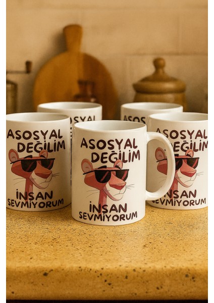 5 Li Paket Motivasyon Yazı Baskı Porselen Kupa Bardak