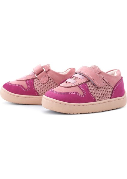 Bob Hakiki Deri Pembe Barefoot Cırtlı Lastikli Bebek Sneaker Ayakkabı indirimleri