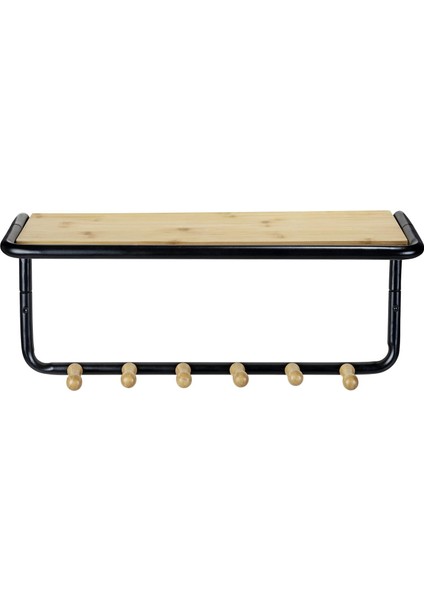 Gbmotion Bambu Ahşap & Metal Duvar Rafı – 6 Askılı, Çok Amaçlı Organizer, Askılık 58X26 cm modelleri