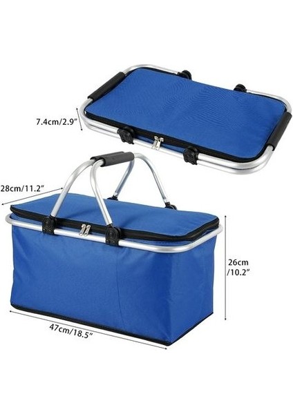 Piknik Sepeti Katlanır Büyük Kapasiteli Su Geçirmez Öğle Yemeği Çantası Taşınabilir Tote Öğle Saklama Çantası Yalıtım Buz Paketi Açık Piknik Çantası | Depolama Sepetleri (Yurt Dışından) fırsatları
