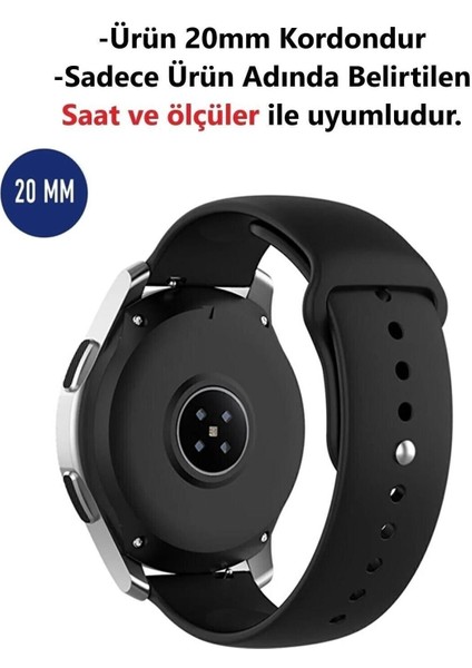 Amazfit Gts 2 Mini 40MM Uyumlu 20MM Silikon Yumuşak Doku Kordon Kayış