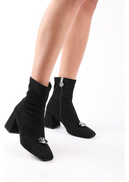 Rilinda Hakiki Strech Deri Siyah Kadın Topuklu Bot fırsatları
