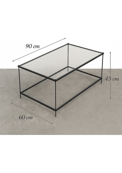 Brad Metal Camlı Demonte Orta Sehpa Siyah Şeffaf fiyatları