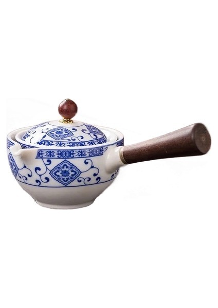 Ahşap Saplı Seramik Çaydanlık Yan Saplı Pot Ev Kung Fu Oolong Filtre Çay Makinesi Yaratıcı Siyah Çömlekçilik Teaware Hediyeler | Çay Süzgeçleri (Yurt Dışından)
