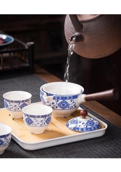 Ahşap Saplı Seramik Çaydanlık Yan Saplı Pot Ev Kung Fu Oolong Filtre Çay Makinesi Yaratıcı Siyah Çömlekçilik Teaware Hediyeler | Çay Süzgeçleri (Yurt Dışından) modelleri