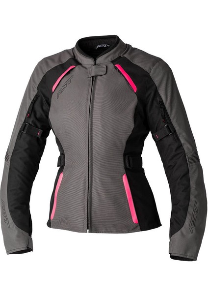 Ava Ce Tekstil Kadın Motosiklet Montu Gri Pembe