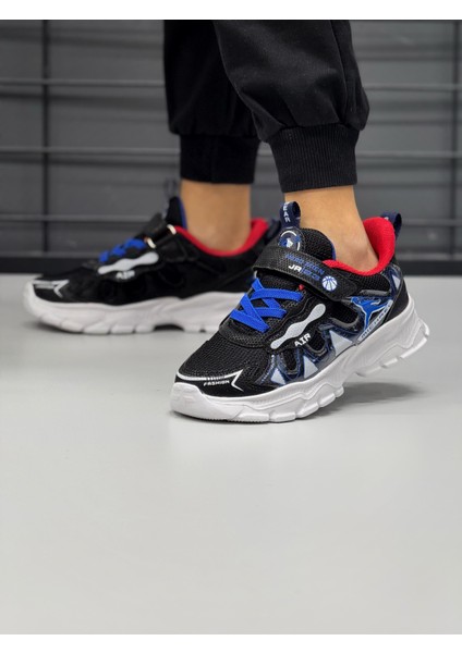 Unisex Bantlı Faylon Taban Çocuk Spor Ayakkabı-Siyah-Beyaz fiyatları