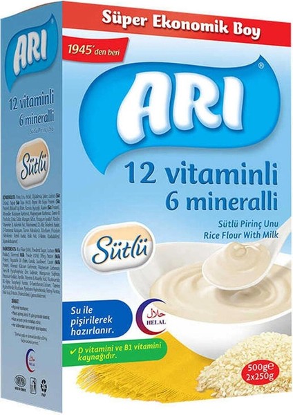 Sütlü Pirinç Unu Bebek Maması 500 gr – 12 Vitamin ve 6 Mineral ile Zenginleştirilmiş Besleyici Formül fırsatları