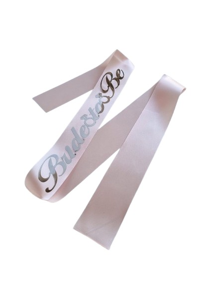 Bride To Be Kuşak saten somon rengi Gümüş varaklı fırsatları