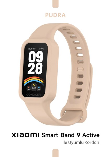 Xiaomi Smart Band 9 Active Kasalı Silikon Kordon Mi 9 Active Yüksek Kalite Silikon Kordon