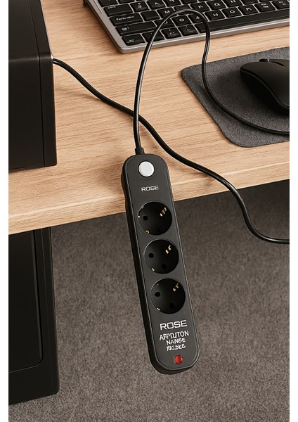 3'lü / 5metre Akım Korumalı Priz Topraklamalı ve Çocuk Korumalı Anahtarlı Anti-Statik fiyatları